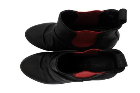 【SPINGLE NIMA NIMA706 ブラックレッド】本革サイドゴアブーティ